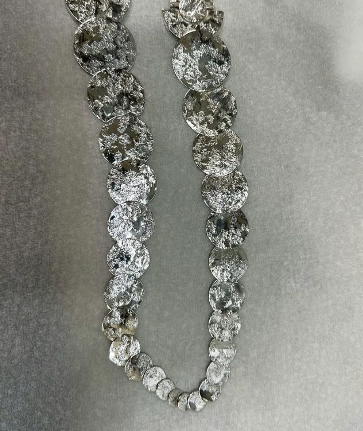Textured silver necklace — polished and refreshed